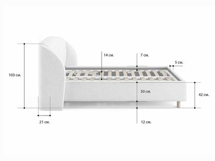 Кровать Сонум Valencia Рогожка Графит (с подъемным механизмом) 200х190