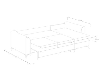 Диван Сонум Dario угловой Тедди сиреневый Длина 265 см