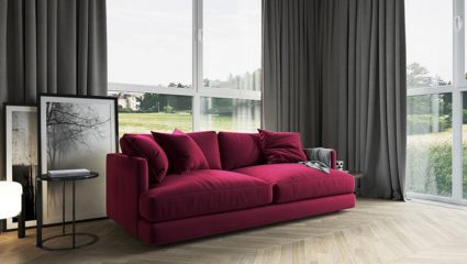 Диван Фиеста Мебель Ибица велюр Vivaldi 36 темно-розовый Длина 215 см