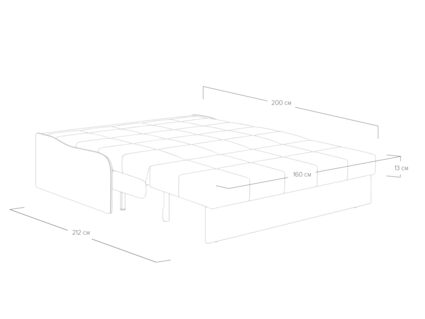 Диван Сонум Glen Рогожка голубой Длина 170 см
