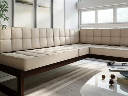 Диван Арско Сега угловой трехместный кремовый