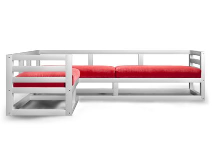 Диван Арско Магнус угловой трехместный красный