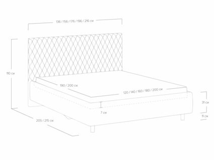 Кровать Сонум Stella Рогожка Деним 140х200