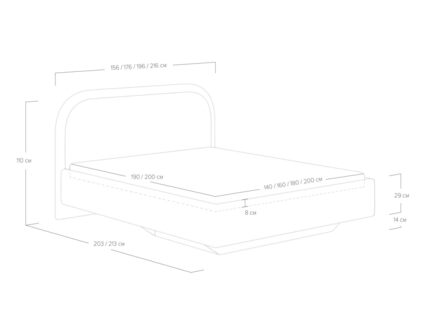 Кровать Сонум Sandra Кашемир светло-серый (с подъемным механизмом) 140х200