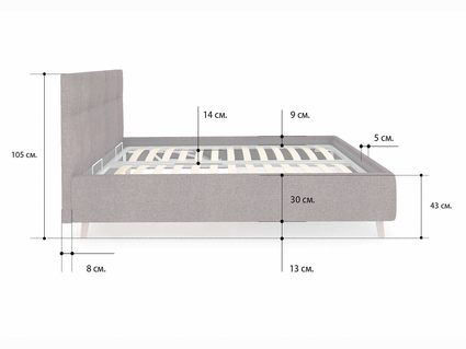 Кровать Сонум Bella Рогожка Льняная 90х190