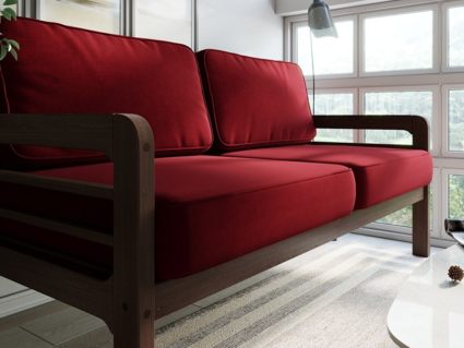 Диван Арско Бергер трехместный красный Длина 177 см