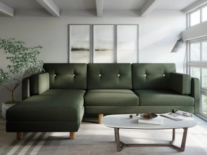 Диван Арско Ингвар угловой трехместный оливковый Длина 240 см