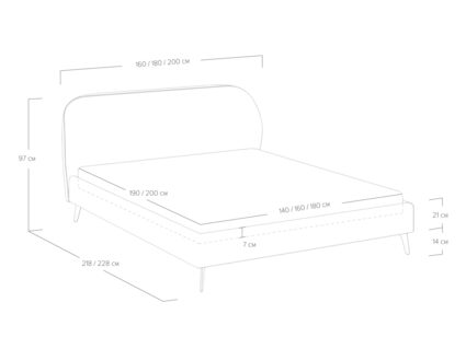 Кровать Сонум Katrin Кашемир Голубой 140х190