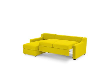 Диван Фиеста Мебель Непал с оттоманкой велюр Vivaldi 15 жёлтый