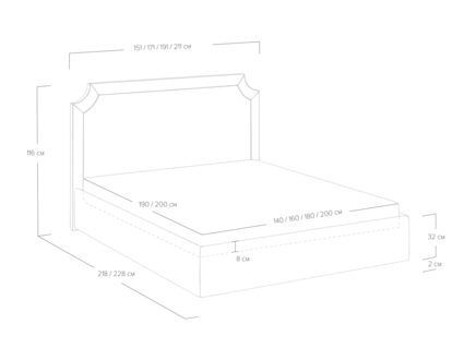Кровать Сонум Eliot Рогожка Графит 180х190