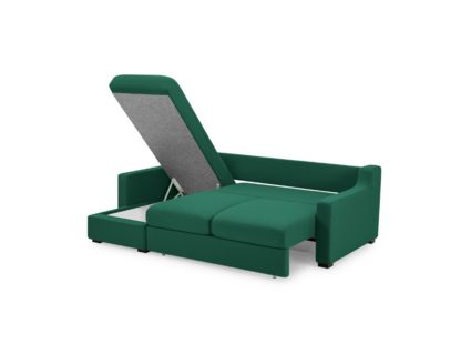 Диван Фиеста Мебель Непал с оттоманкой велюр Vivaldi 11 темно-зеленый Длина 221 см