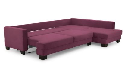 Диван Фиеста Мебель Марсель угловой (большой) велюр Vivaldi 19 фиолетовый